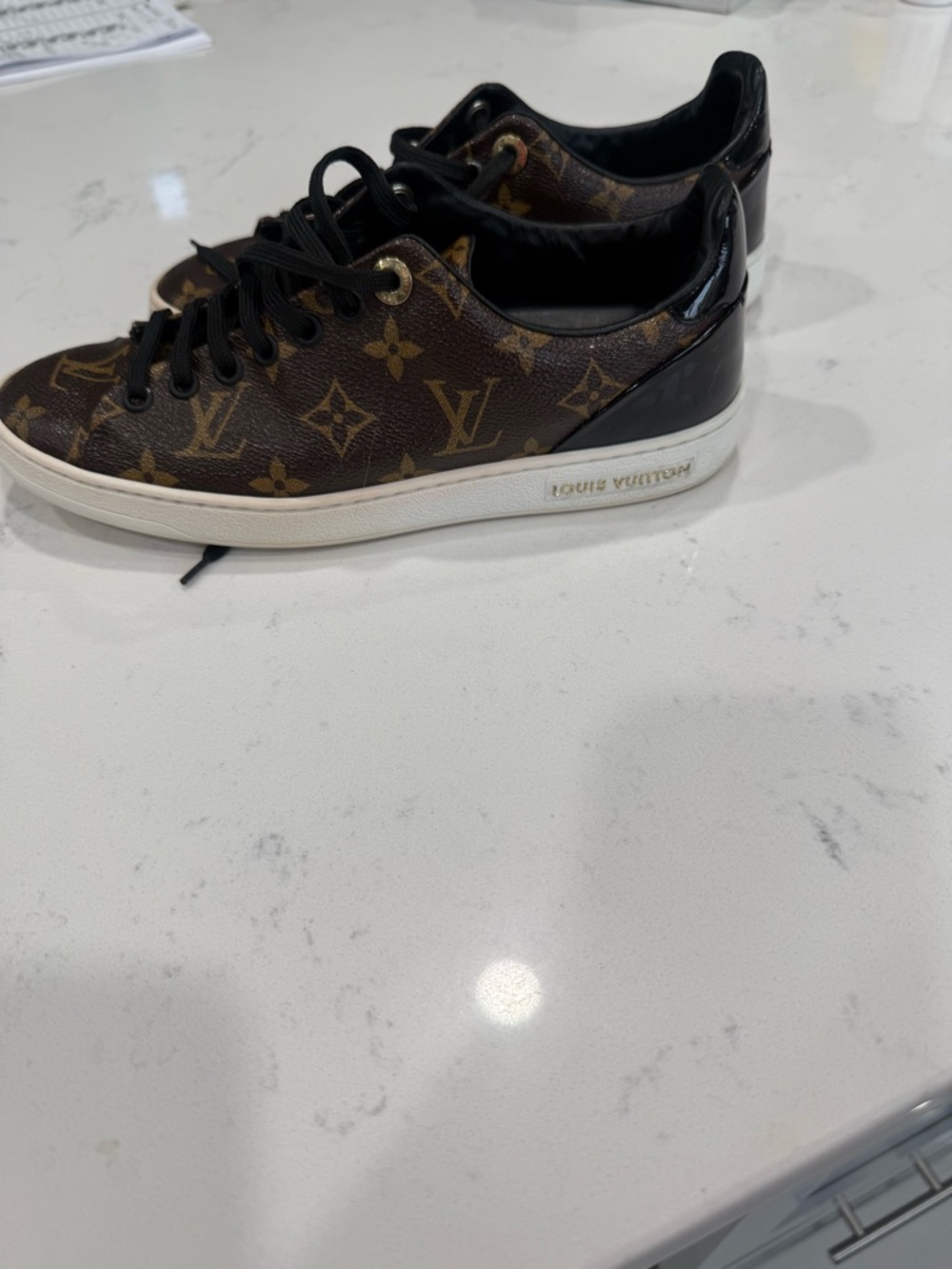 Louis Vuitton Monogram Low Top Sneakers - Brown/Black - Picture 4 of 5
